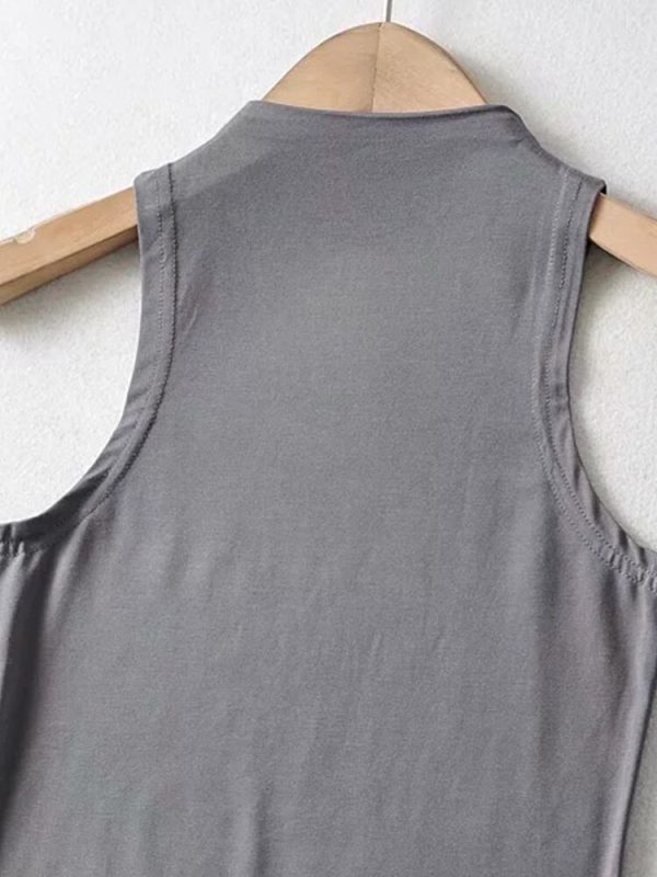 2023 Summer NEW Arrival Women Solid Color Causal Sexy Croped Top Sleeveless Tank Streetwear 1
