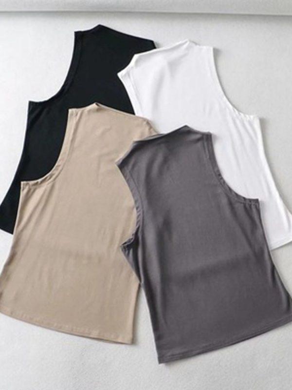 2023 Summer NEW Arrival Women Solid Color Causal Sexy Croped Top Sleeveless Tank Streetwear