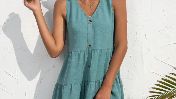 2023 Summer Solid Sleeveless Dress Women Fashion V Neck Boho Beach Sexy Dresses Ladies Elegant Plus