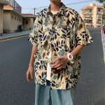 2024 Men s Short Sleeved Hawaiian Shirt Casual