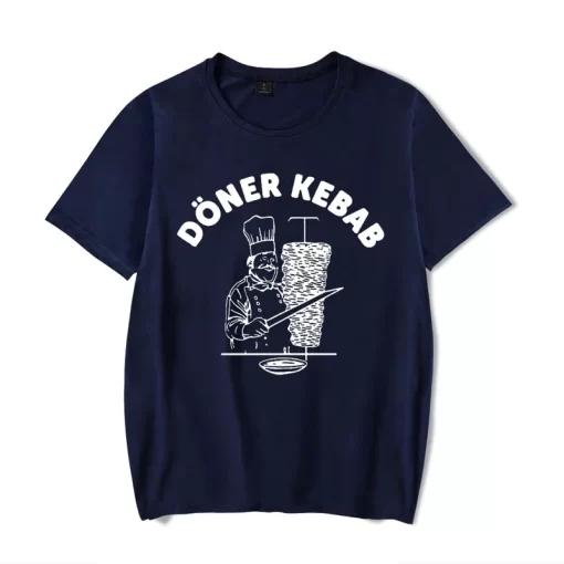 2024 New Summer Mens T Shirt Funny Kebab Cook Print Short Sleeve Tops Fashion Cotton Tee 4