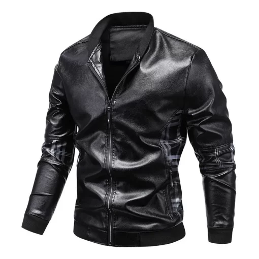 2024 Spring and Autumn New Fashion Trend Solid Color Leather Jacket Men s Casual Loose Comfortable 2