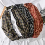 2024 Trendy Fashion Shirt Men s Plaid Street