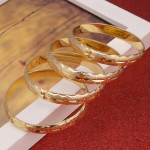24k Gold Bangle for Women Gold Dubai Bride Wedding Ethiopian Bracelet Africa Bangle Arab Jewelry Gold 2
