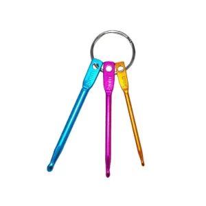 3-in-1 Multicolour Keychain Hooks – Mini Aluminum Crochet Hook Needles Set for DIY Crafts