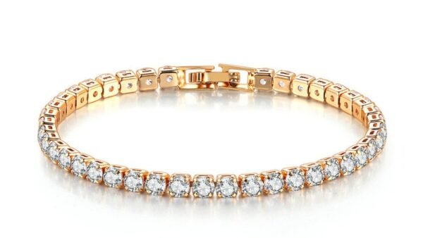 4mm Cubic Zirconia Tennis Bracelet Iced Out Chain Bracelets For Women Men Gold Silver Color Men