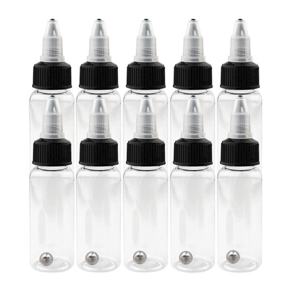 5 10x 30 50 60 120 250ml Tattoo Airbrush Ink Dispensing Boston Bottles Plastic Container Bottles 3