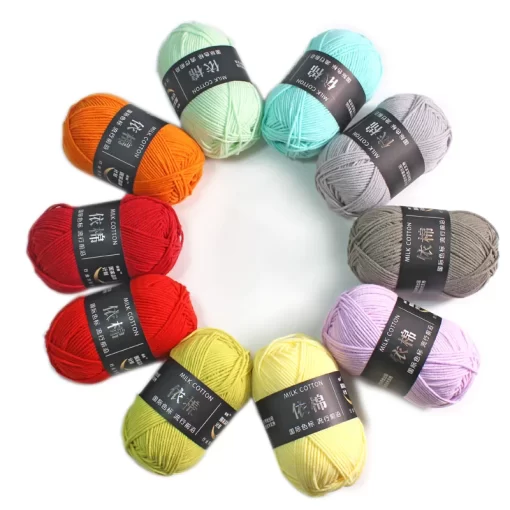 50g Set 4ply Milk Cotton Knitting Wool Yarn Needlework Dyed Lanas For Crochet Craft Sweater Hat 2