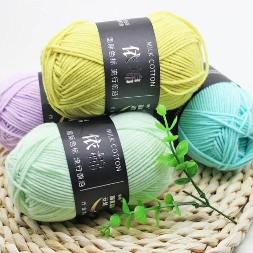 50g Set 4ply Milk Cotton Knitting Wool Yarn Needlework Dyed Lanas For Crochet Craft Sweater Hat 3