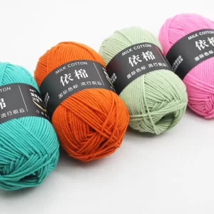 50g Set 4ply Milk Cotton Knitting Wool Yarn Needlework Dyed Lanas For Crochet Craft Sweater Hat