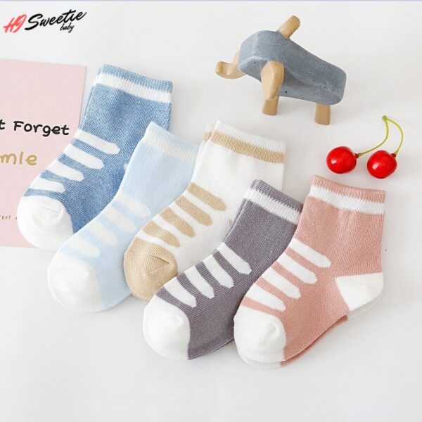 5Pairs Baby Socks Newborn Baby Boy Socks 0 1 3 7Y Kids Pure Cotton Animal Design 2