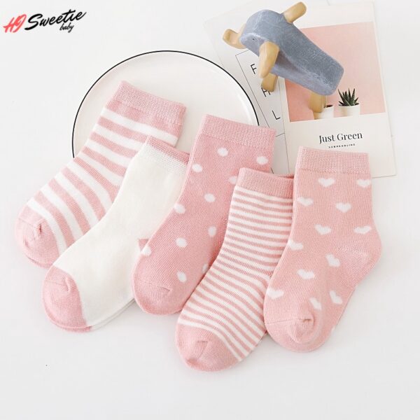 5Pairs Baby Socks Newborn Baby Boy Socks 0 1 3 7Y Kids Pure Cotton Animal Design 3