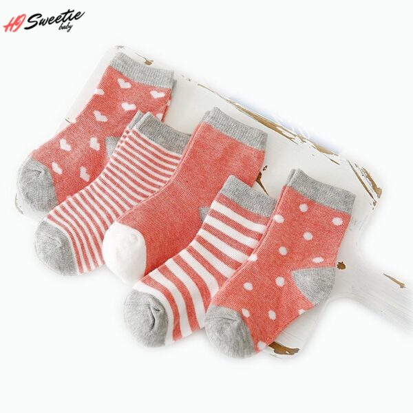 5Pairs Baby Socks Newborn Baby Boy Socks 0 1 3 7Y Kids Pure Cotton Animal Design 4