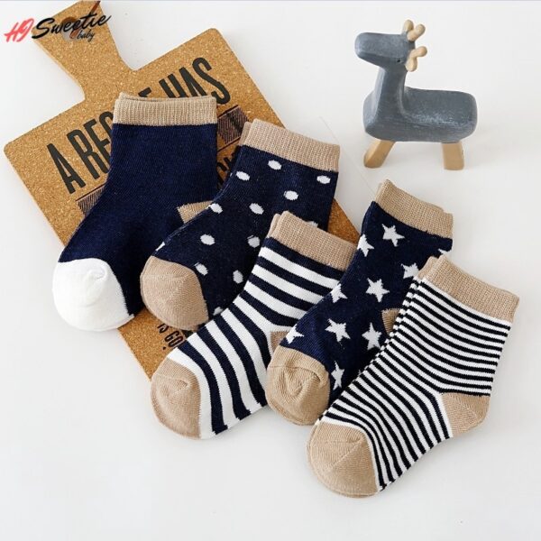5Pairs Baby Socks Newborn Baby Boy Socks 0 1 3 7Y Kids Pure Cotton Animal Design