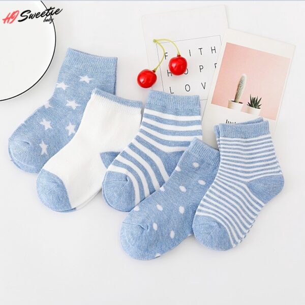 5Pairs Baby Socks Newborn Baby Boy Socks 0 1 3 7Y Kids Pure Cotton Animal Design 1