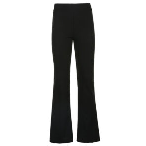 All Match Women Fashion Elastic Waist Black Flared Pants Solid Color High Waist Wide Leg Trousers.jpg 640x640