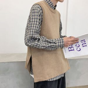 Autumn Sweater Vest Men s Fashion Retro Casual Knitted Pullover Men Wild Loose Korean Knitting Sweaters 2.jpg 640x640 2