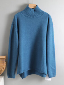 Autumn Winter basic oversize thick Sweater pullovers Women loose cashmere turtleneck Sweater Pullover female Long .jpg x