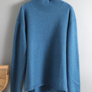 Autumn Winter basic oversize thick Sweater pullovers Women 2021 loose cashmere turtleneck Sweater Pullover female Long 2.jpg 640x640 2