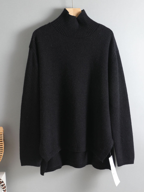 Autumn Winter basic oversize thick Sweater pullovers Women 2021 loose cashmere turtleneck Sweater Pullover female Long 4.jpg 640x640 4