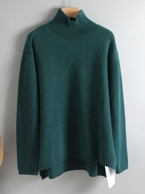 Autumn Winter basic oversize thick Sweater pullovers Women 2021 loose cashmere turtleneck Sweater Pullover female Long 5.jpg 640x640 5
