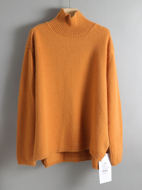 Autumn Winter basic oversize thick Sweater pullovers Women 2021 loose cashmere turtleneck Sweater Pullover female Long 6.jpg 640x640 6