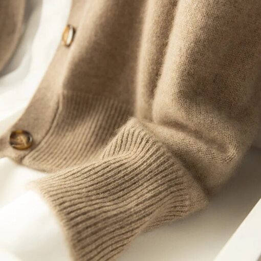 Autumn and Winter 100 Wool Cashmere Sweater Women s Self Cultivation Half High Neck Cardigan Warm