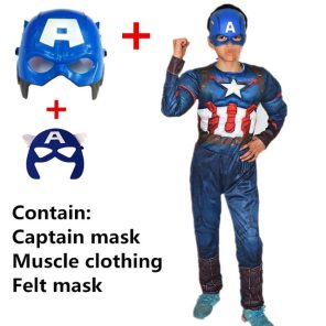 Avengers Endgame Child s Captain America Hulk Spiderman Costume Mask Halloween Cosplay Costumes Gloves Shield Game jpg x
