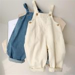 Baby Boy Solid Denim Overalls Child Jean Bib