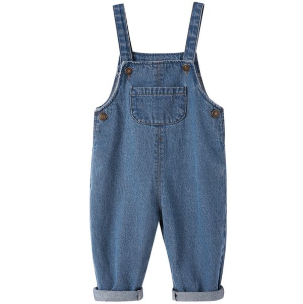 Baby Boy Solid Denim Overalls Child Jean Bib Pants Infant Jumpsuit Children s Clothing Kids Overalls 4