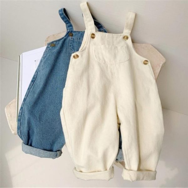 Baby Boy Solid Denim Overalls Child Jean Bib Pants Infant Jumpsuit Children s Clothing Kids Overalls