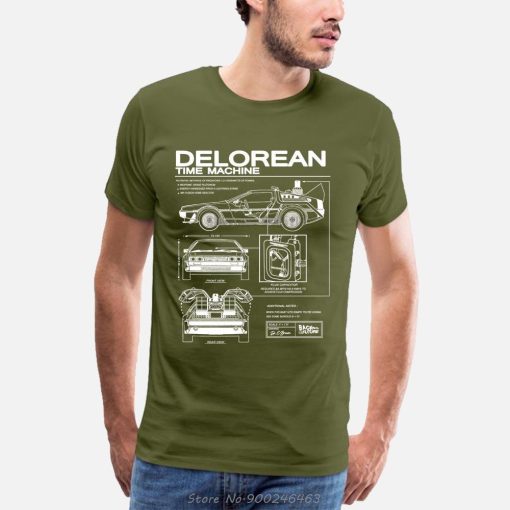 Back To The Future Delorean Schematic T Shirt Print TShirt Men Motorcycle Cotton T Shirt Summer 3