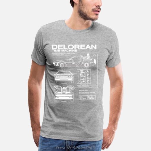 Back To The Future Delorean Schematic T Shirt Print TShirt Men Motorcycle Cotton T Shirt Summer 4