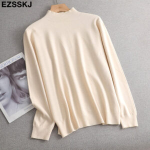 Basic Loose soft solid color turtleneck Sweater Pullover Women Casual Long Sleeve chic bottom Sweater Female 1.jpg 640x640 1