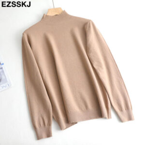 Basic Loose soft solid color turtleneck Sweater Pullover Women Casual Long Sleeve chic bottom Sweater Female 3.jpg 640x640 3