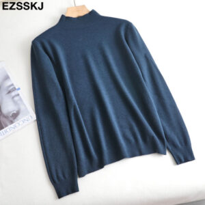Basic Loose soft solid color turtleneck Sweater Pullover Women Casual Long Sleeve chic bottom Sweater Female 4.jpg 640x640 4
