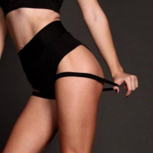 Black Shorts Tube Dance Summer Fitness Suspender Design Sexy Short Female Work Out Performance Women Club