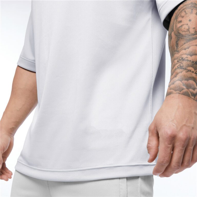 Blank Mesh Fitness Mens Oversized T Shirt Outdoor Hip Hop Streetwear Loose Gym Clothing Half Sleeve 2