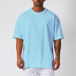 Blank Mesh Fitness Mens Oversized T Shirt Outdoor Hip Hop Streetwear Loose Gym Clothing Half Sleeve 4