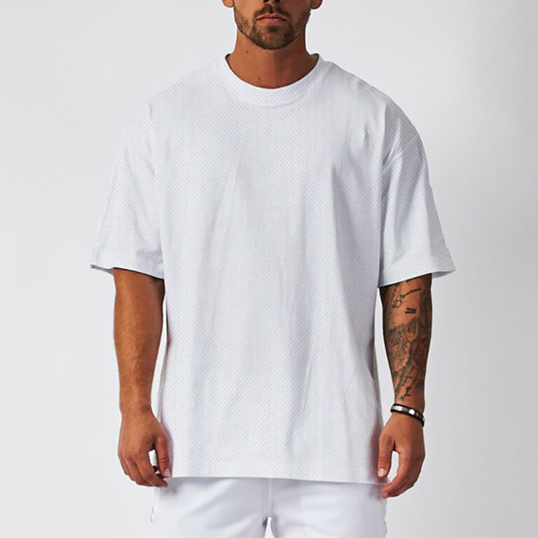 Blank Mesh Fitness Mens Oversized T Shirt Outdoor Hip Hop Streetwear Loose Gym Clothing Half Sleeve