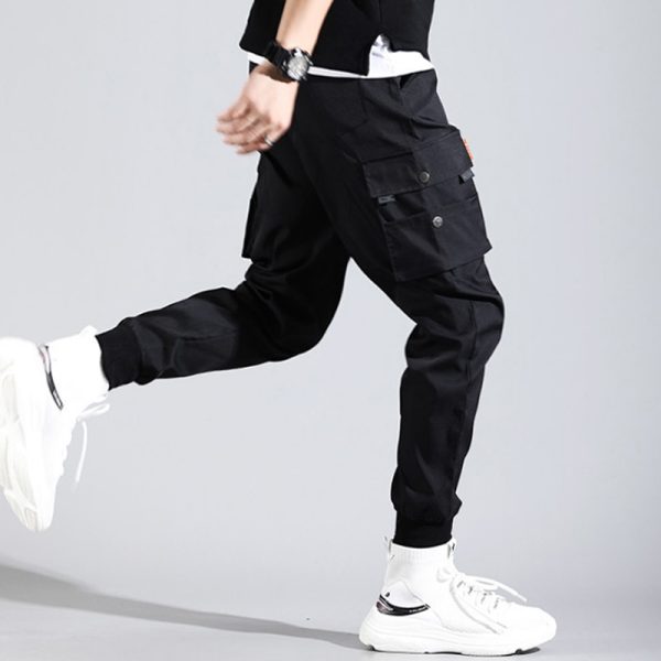 Boy Multi Pockets Cargo Harem Pants Streetwear Hip Hop Black Gray Casual Male Joggers Trousers Fashion 2