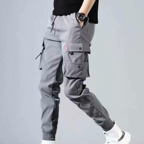 Boy Multi Pockets Cargo Harem Pants Streetwear Hip Hop Black Gray Casual Male Joggers Trousers Fashion