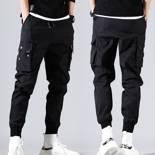 Boy Multi Pockets Cargo Harem Pants Streetwear Hip Hop Black Gray Casual Male Joggers Trousers Fashion 4