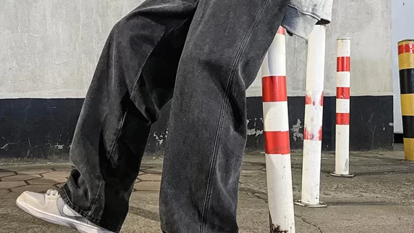 Brand Men s Jeans Korean Version Student Casual Pants High Street Straight Loose Wide Leg Jeans