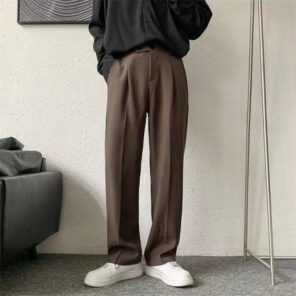 Brown Black Suit Pants Men Fashion Society Mens Dress Pants Korean Loose Straight Casual Pants Mens 1.jpg 640x640 1