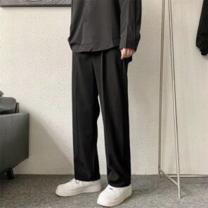 Brown Black Suit Pants Men Fashion Society Mens Dress Pants Korean Loose Straight Casual Pants Mens.jpg 640x640