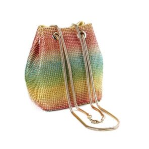 Bucket Women Fashion Evening Bags Diamonds Rainbow Soft Day Clutch Shoulder Snake Chain Rhinestones Party Handbags 3.jpg 640x640 3