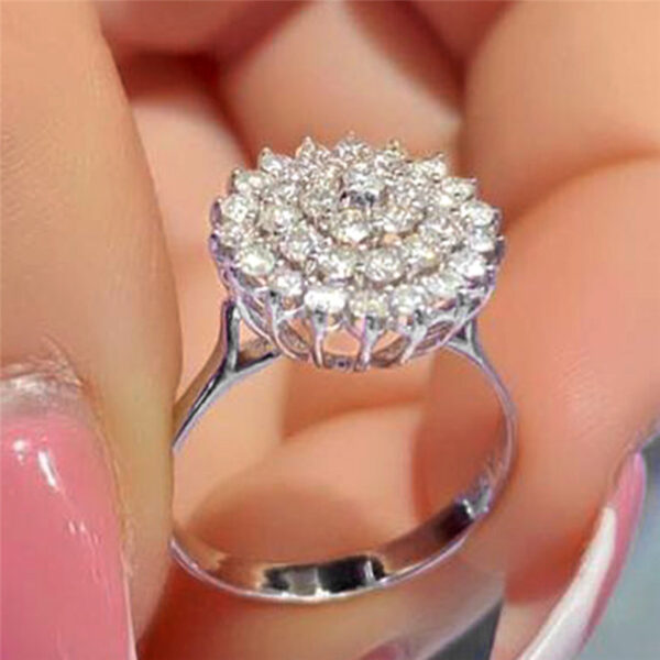 CAOSHI Dainty Lady Proposal Rings with Dazzling CZ Delicate Bridal Wedding Accessories Exquisite Design Flower Shape 1