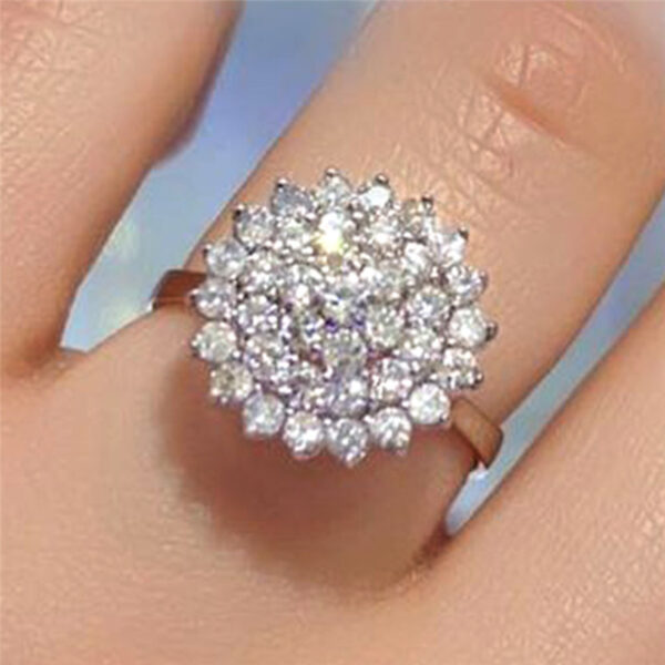 CAOSHI Dainty Lady Proposal Rings with Dazzling CZ Delicate Bridal Wedding Accessories Exquisite Design Flower Shape