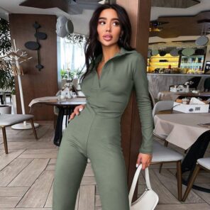 CNYISHE 2021 Winter Sporty Slim Fitness Jumpsuit Women Rompers Pure Color Casual Streetwear Overalls Female One.jpg 640x640